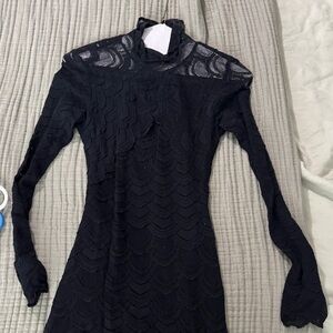 Nightcap Black Long Sleeve Lace Dress